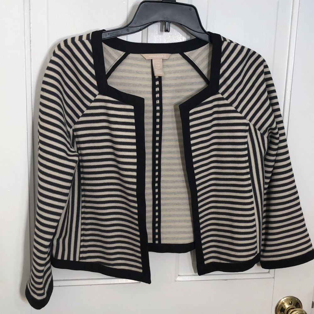 Banana Republic striped  suit jacket blazer Size 10P